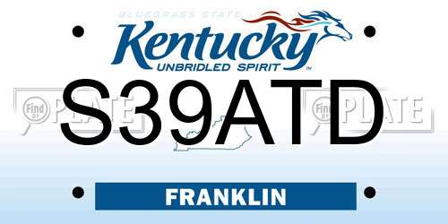S39ATD Kentucky License Plate