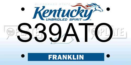 S39ATO Kentucky License Plate
