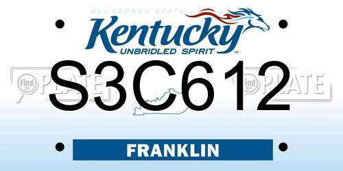 S3C612 Kentucky License Plate