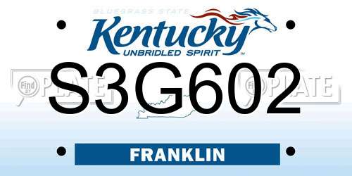 S3G602 Kentucky License Plate