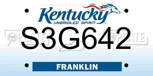 S3G642 Kentucky License Plate