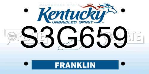 S3G659 Kentucky License Plate