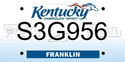 S3G956 Kentucky License Plate