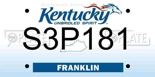S3P181 Kentucky License Plate