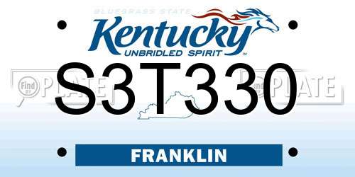 S3T330 Kentucky License Plate