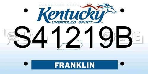 S41219B Kentucky License Plate
