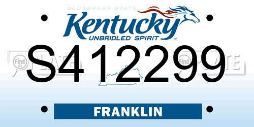 S412299 Kentucky License Plate