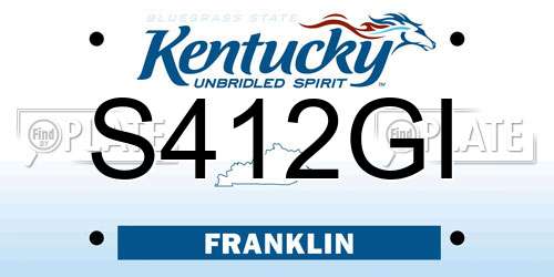S412GI Kentucky License Plate