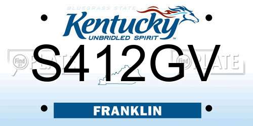 S412GV Kentucky License Plate
