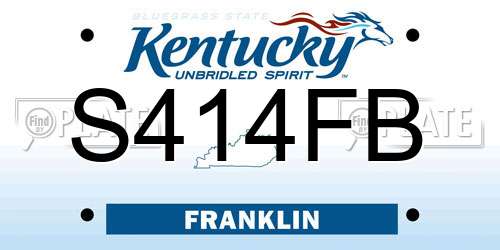 S414FB Kentucky License Plate