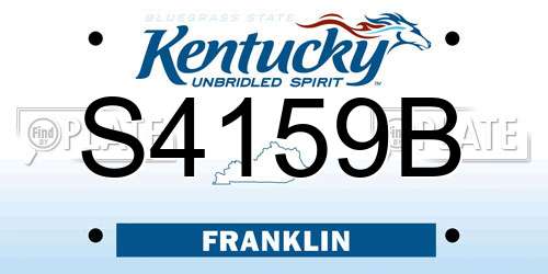 S4159B Kentucky License Plate