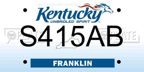 S415AB Kentucky License Plate
