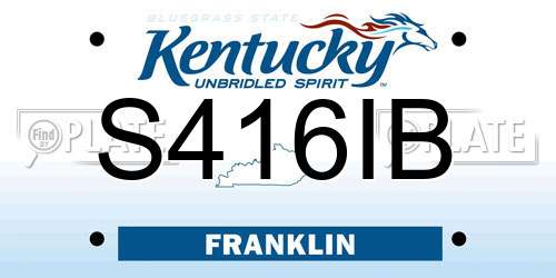 S416IB Kentucky License Plate