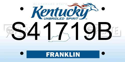 S41719B Kentucky License Plate
