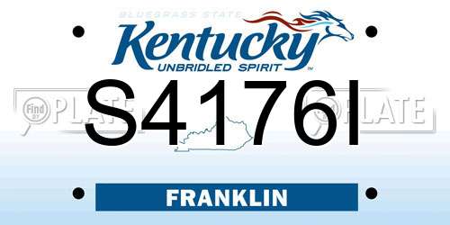 S4176I Kentucky License Plate