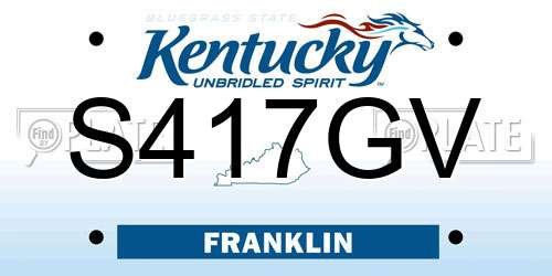 S417GV Kentucky License Plate