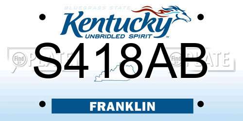 S418AB Kentucky License Plate