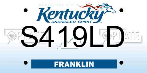 S419LD Kentucky License Plate