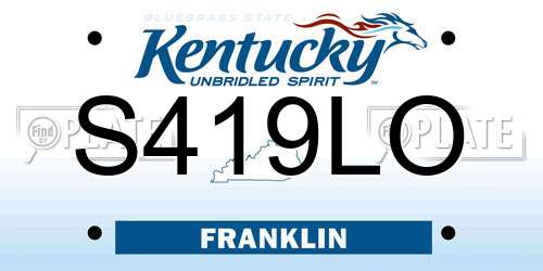 S419LO Kentucky License Plate