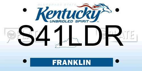 S41LDR Kentucky License Plate