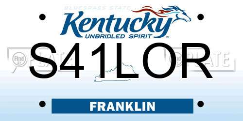 S41LOR Kentucky License Plate