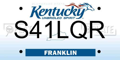 S41LQR Kentucky License Plate