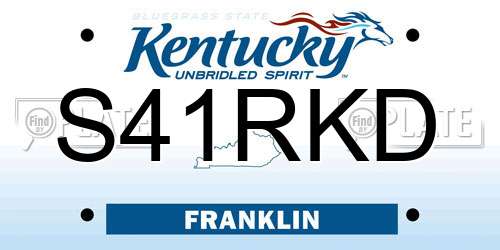 S41RKD Kentucky License Plate
