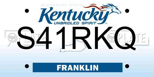 S41RKQ Kentucky License Plate