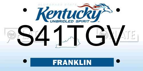 S41TGV Kentucky License Plate