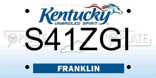 S41ZGI Kentucky License Plate