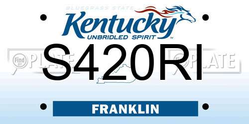 S420RI Kentucky License Plate