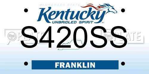 S420SS Kentucky License Plate