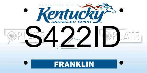 S422ID Kentucky License Plate