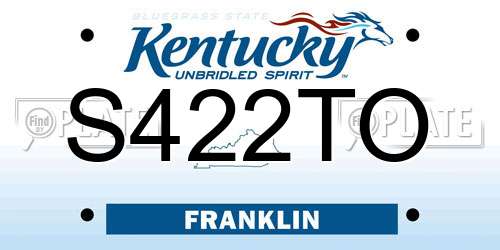 S422TO Kentucky License Plate
