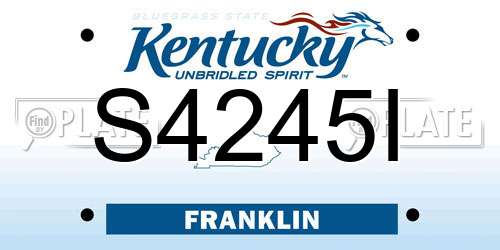 S4245I Kentucky License Plate
