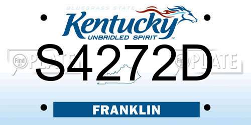 S4272D Kentucky License Plate