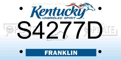 S4277D Kentucky License Plate