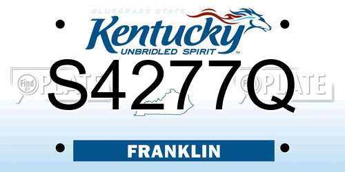 S4277Q Kentucky License Plate
