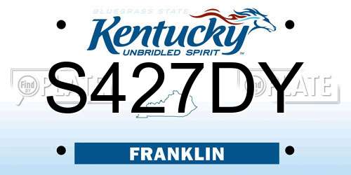 S427DY Kentucky License Plate