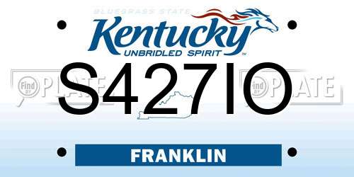 S427IO Kentucky License Plate
