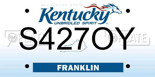 S427OY Kentucky License Plate