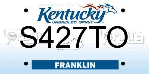 S427TO Kentucky License Plate