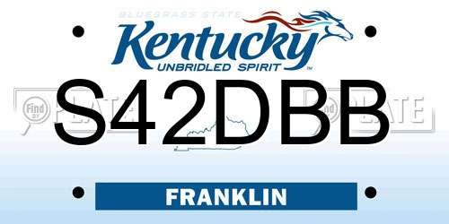 S42DBB Kentucky License Plate
