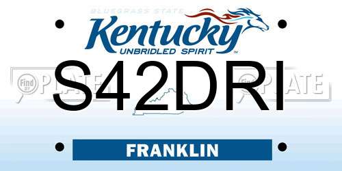 S42DRI Kentucky License Plate