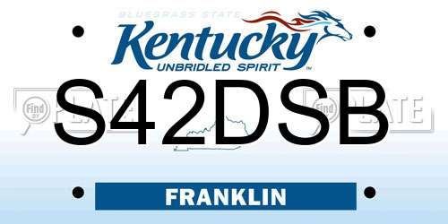 S42DSB Kentucky License Plate