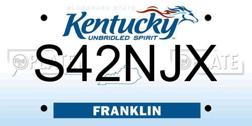 S42NJX Kentucky License Plate