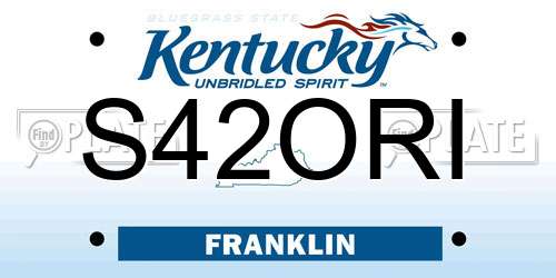 S42ORI Kentucky License Plate
