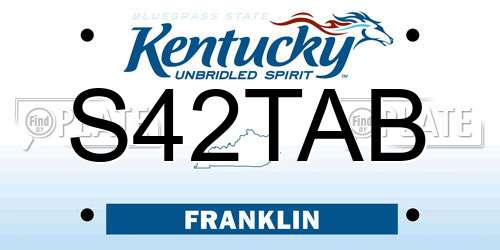 S42TAB Kentucky License Plate