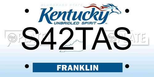 S42TAS Kentucky License Plate