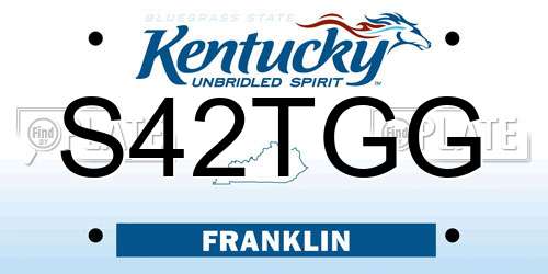 S42TGG Kentucky License Plate